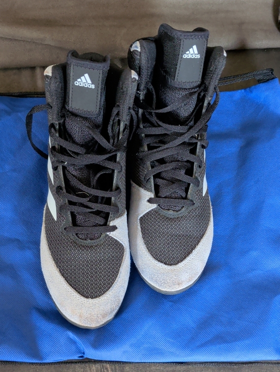 adidas Other - adidas Men's Size 7 Black and Gray Mid-Top Wrestling Athletic Sneakers